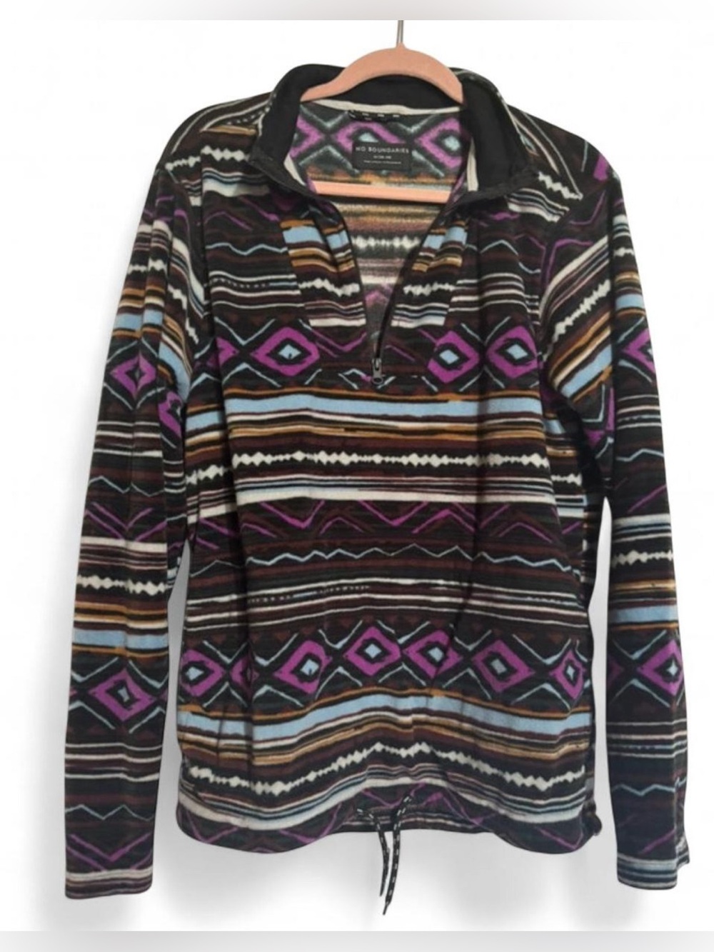 No Boundaries Men’s M Aztec Geometric Fleece Pullover